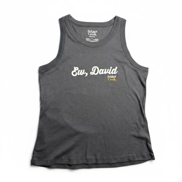 New with tags Schitt’s Creek ladies ‘Ew, David’ black tank top size XL - Picture 1 of 8